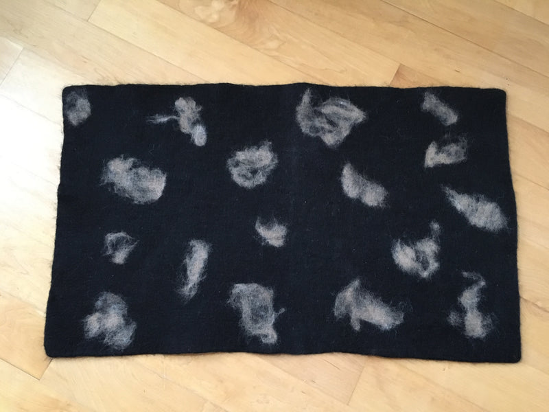 Black Rug with Fawn Wisps