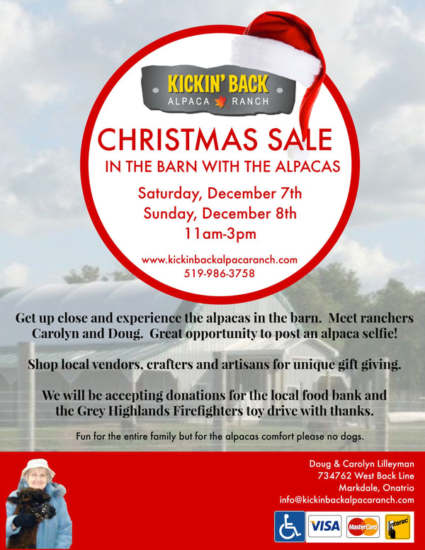 Christmas Sale In The Barn With The Alpacas
