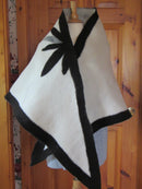 Black Shawl with Leaf Pattern