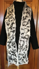 White Scarf with Black Wisps