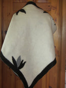 Black Shawl with Leaf Pattern