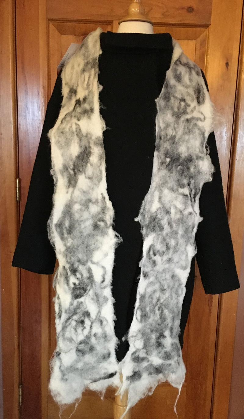 White Scarf with Black & White Overlays