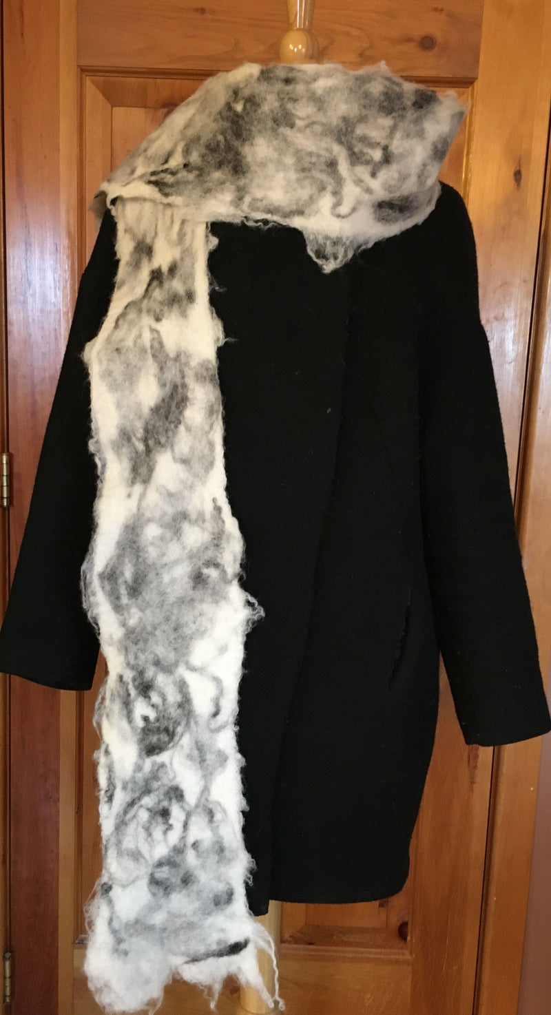 White Scarf with Black & White Overlays
