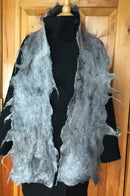 Medium Silver Grey Scarf with Raw Edges