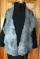 Medium Silver Grey Scarf with Raw Edges