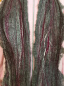 Medium Silver Grey Scarf with Purple/White Strands