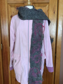 Medium Silver Grey Scarf with Pink Wisps