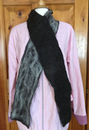 Dark Silver Grey Scarf with White Overlay