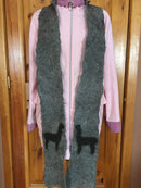 Medium Silver Grey Scarf with 2 alpaca silhouettes