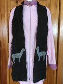 Dark Silver Grey Scarf with 2 alpaca silhouettes