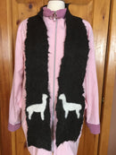 Dark Silver Grey Scarf with 2 alpaca silhouettes