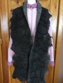 Medium Silver Grey & Charcoal Reversible Scarf