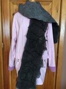 Medium Silver Grey & Charcoal Reversible Scarf