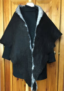 Black Shawl with Fawn Wisps