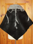 Black Triangular Shawl with Grey Trim