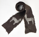 Dark Silver Grey Scarf with 2 alpaca silhouettes