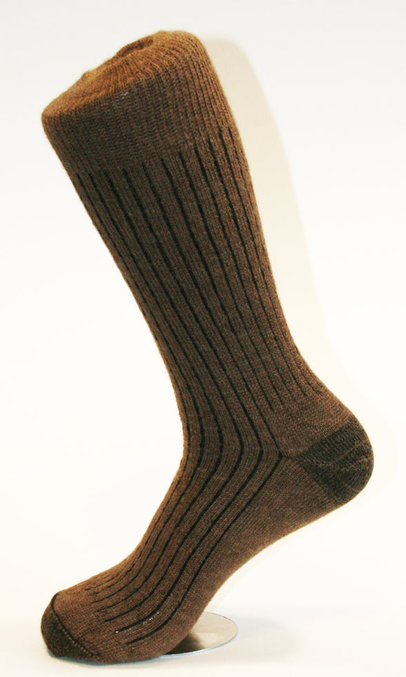 Fawn Ribbed Alpaca Socks