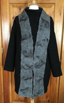 Medium Silver Grey Scarf with Black Wisps